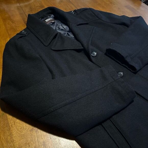 Michael Kors Mens Black Wool Blend Coat Jacket Lined Professional Size Large - Picture 4 of 9